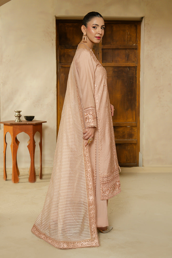 Serene Premium Embroidered 3 Piece Suit SP-133 Dewvale in elegant design with intricate embroidery details.